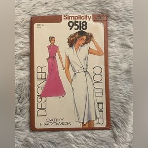 UNCUT 1980 Cathy Hardwick Simplicity dress pattern #9518